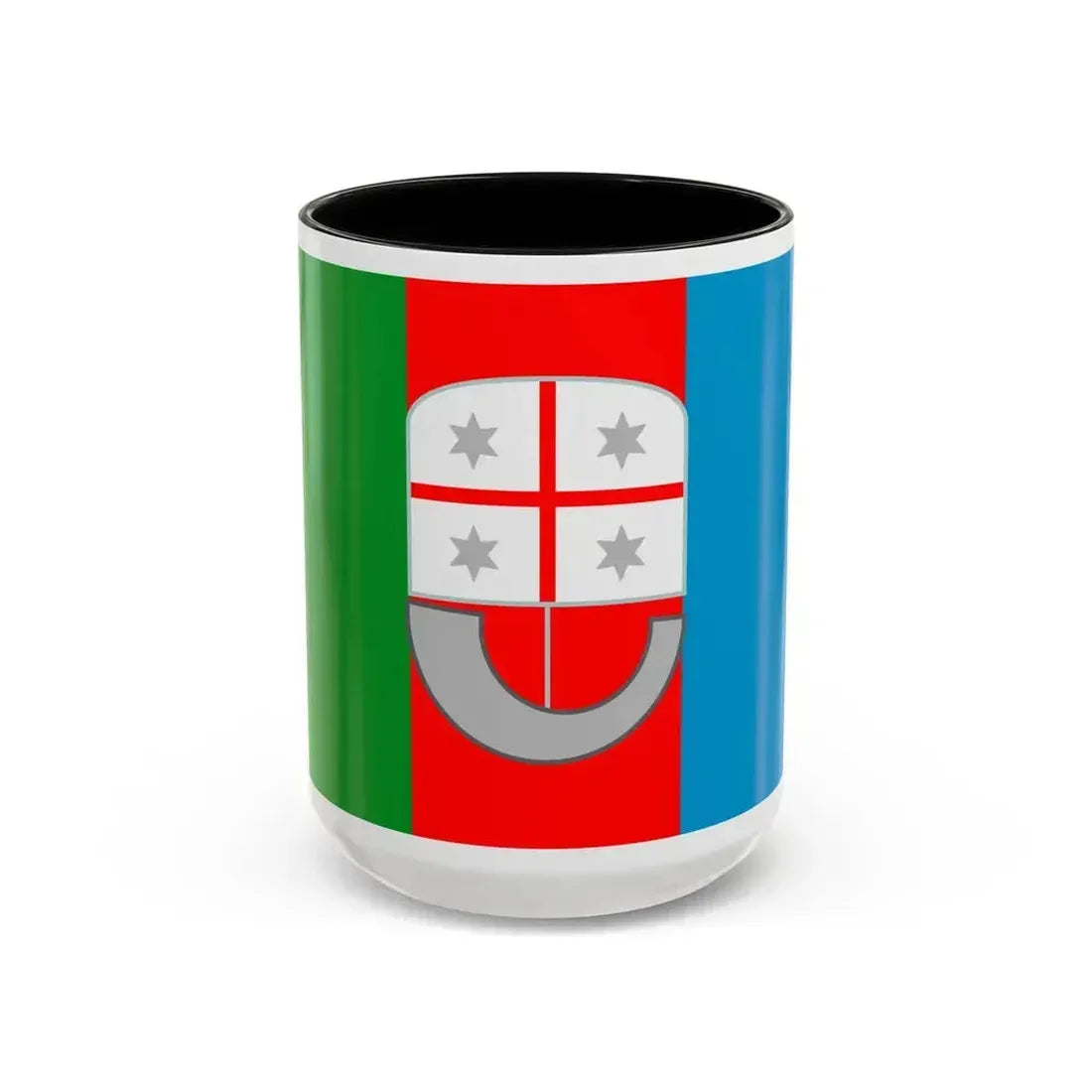 Flag of Liguria Italy - Accent Coffee Mug 15oz Black - Go Mug Yourself