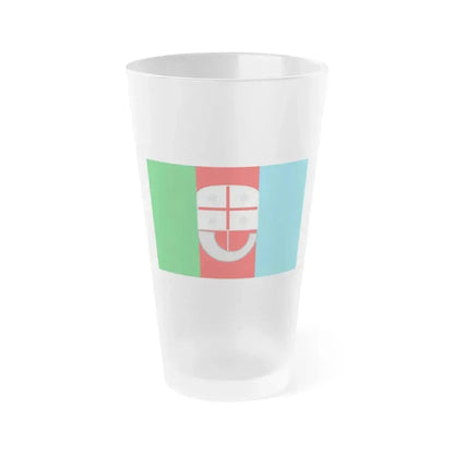 Flag of Liguria Italy - Frosted Pint Glass 16oz 16oz Frosted - Go Mug Yourself