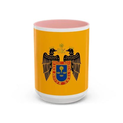 Flag of Lima Peru - Accent Coffee Mug 15oz Pink - Go Mug Yourself
