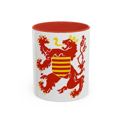 Flag of Limburg Belgium - Accent Coffee Mug 11oz Red - Go Mug Yourself