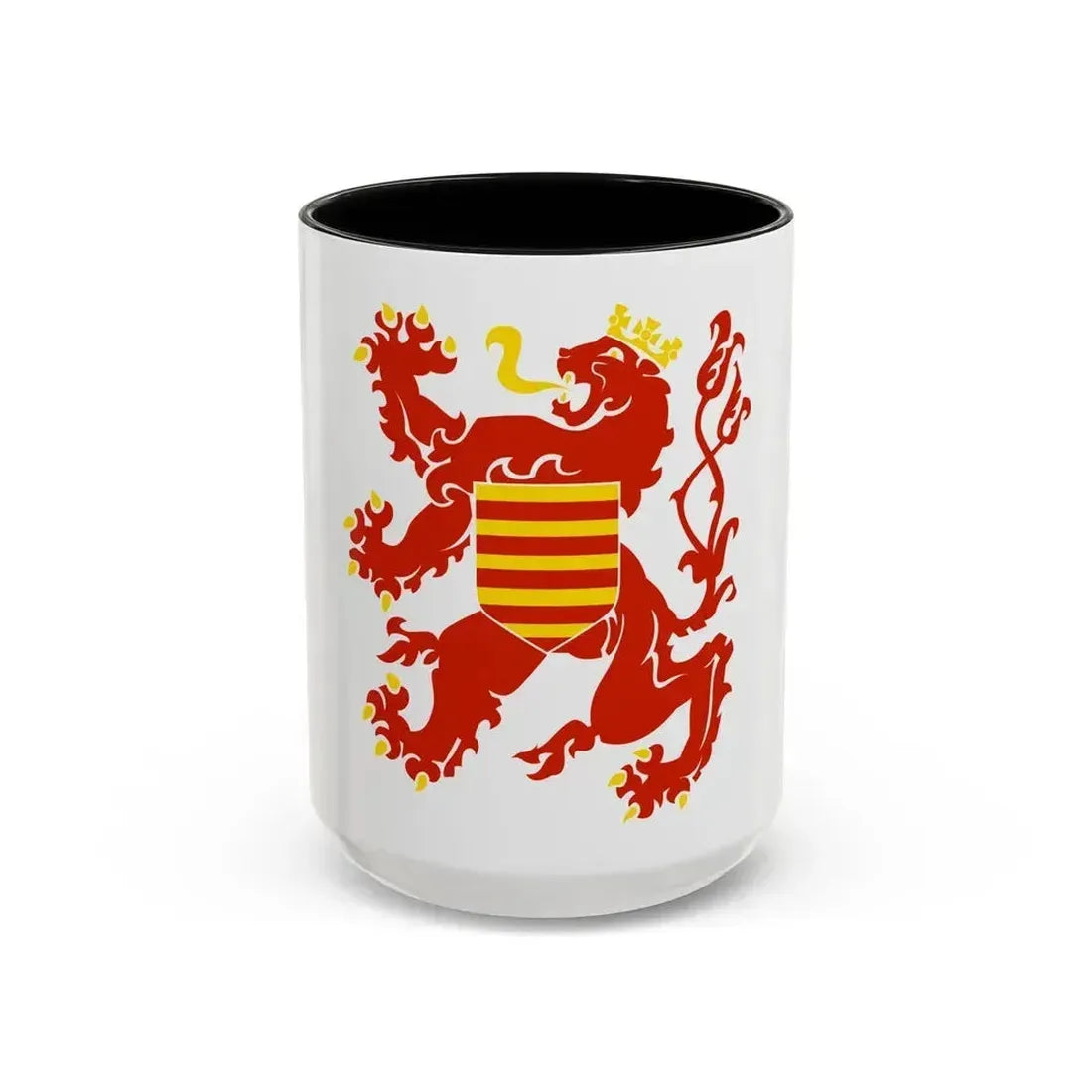 Flag of Limburg Belgium - Accent Coffee Mug 15oz Black - Go Mug Yourself