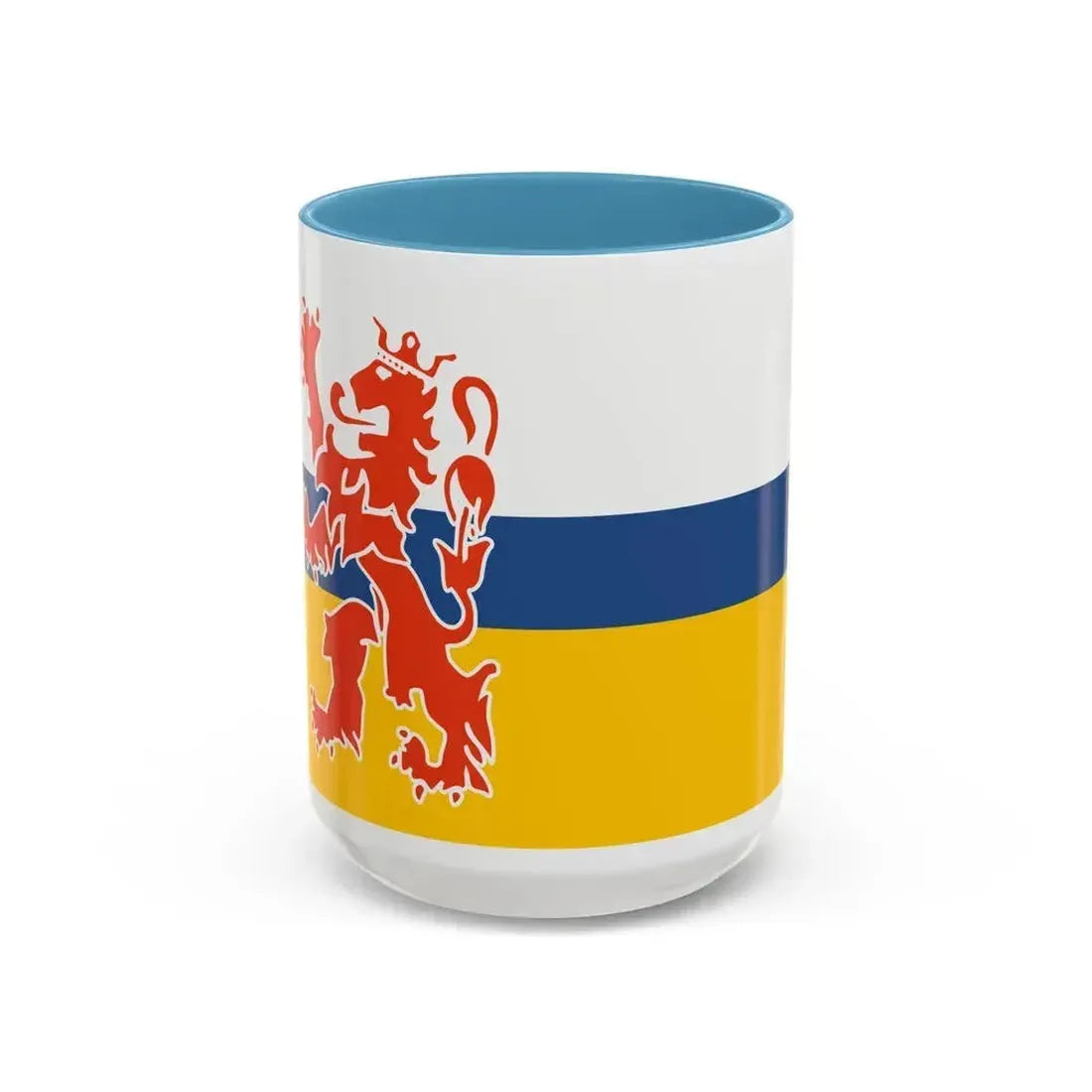 Flag of Limburg Netherlands - Accent Coffee Mug 15oz Light Blue - Go Mug Yourself