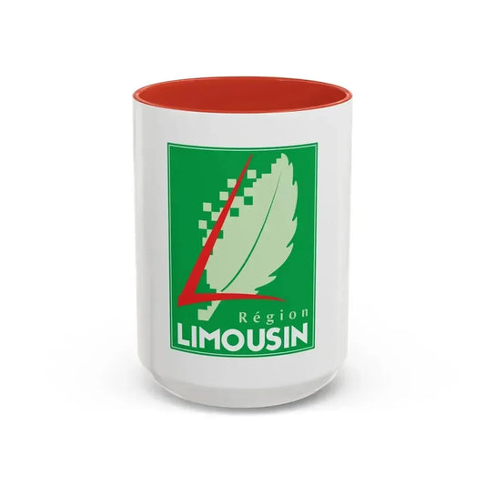 Flag of Limousin France 2 - Accent Coffee Mug 15oz Red - Go Mug Yourself