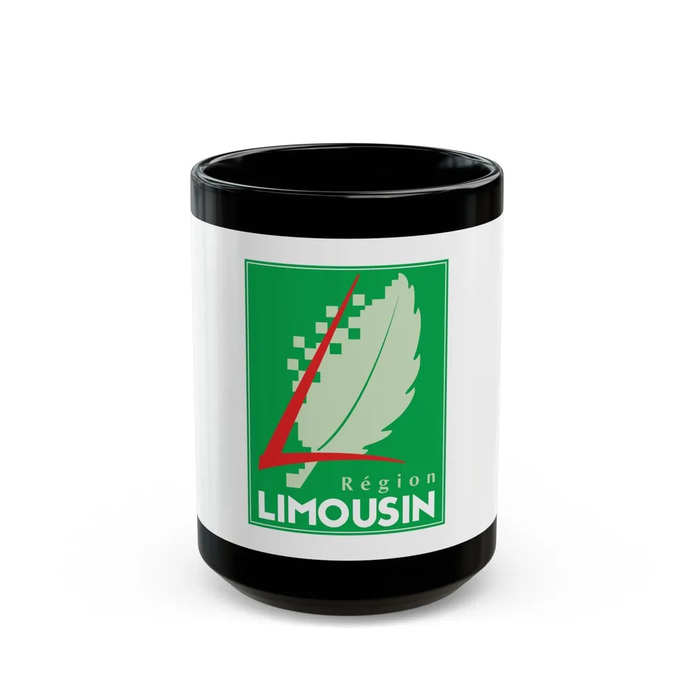 Flag of Limousin France 2 - Black Coffee Mug-15oz-Go Mug Yourself