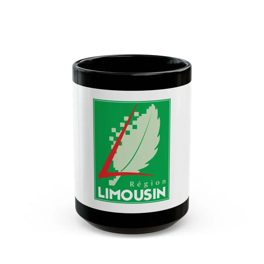 Flag of Limousin France 2 - Black Coffee Mug-15oz-Go Mug Yourself