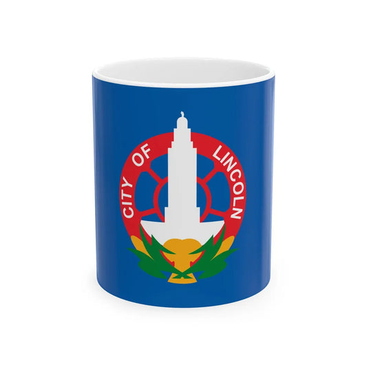 Flag of Lincoln Nebraska 1931-2022 (United States) White Coffee Mug 11oz - Go Mug Yourself