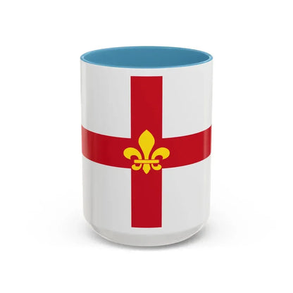 Flag of Lincoln UK - Accent Coffee Mug 15oz Light Blue - Go Mug Yourself