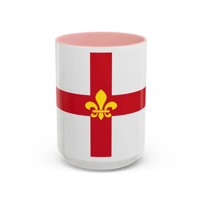 Flag of Lincoln UK - Accent Coffee Mug 15oz Pink - Go Mug Yourself
