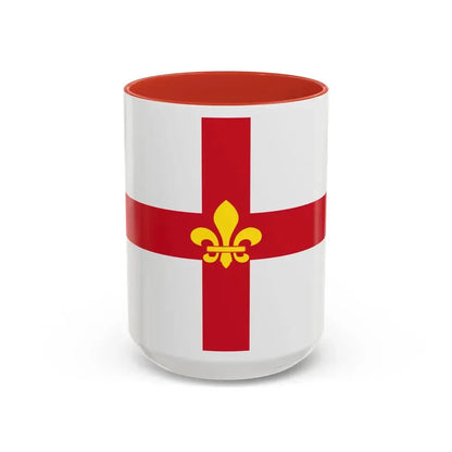 Flag of Lincoln UK - Accent Coffee Mug 15oz Red - Go Mug Yourself