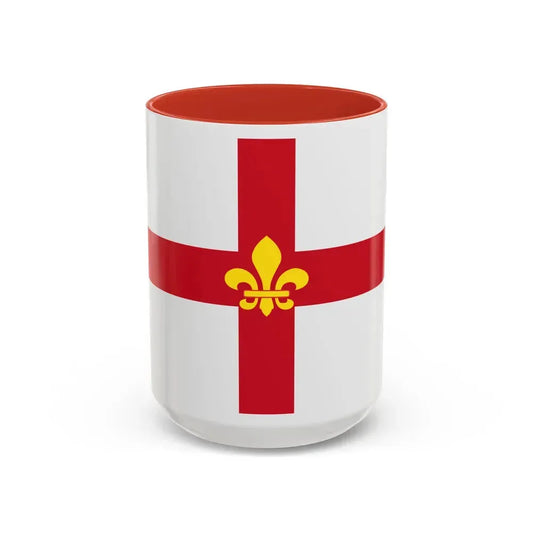 Flag of Lincoln UK - Accent Coffee Mug 15oz Red - Go Mug Yourself