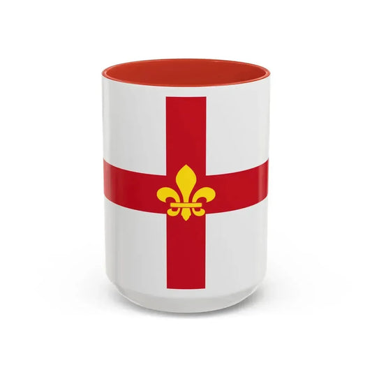 Flag of Lincoln UK - Accent Coffee Mug 15oz Red - Go Mug Yourself