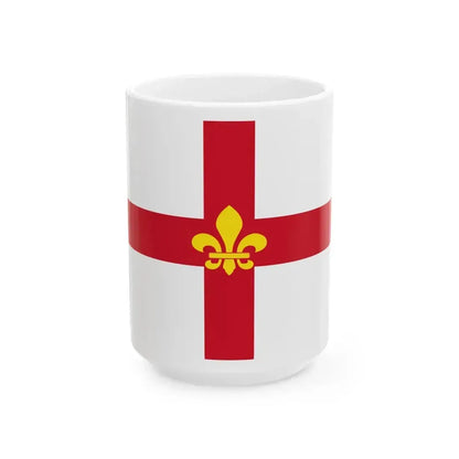 Flag of Lincoln UK - White Coffee Mug 15oz - Go Mug Yourself