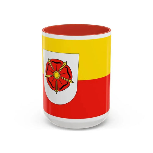 Flag of Lippe Germany - Accent Coffee Mug 15oz Red - Go Mug Yourself