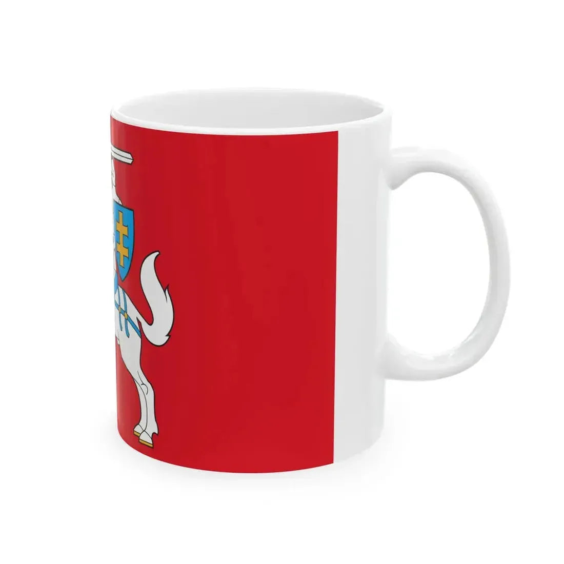 Flag of Lithuania state (Lithuania) White Coffee Mug - Go Mug Yourself
