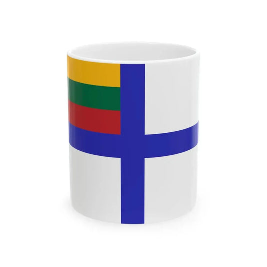 Flag of Lithuania yacht clubs until 1940 (Lithuania) White Coffee Mug 11oz - Go Mug Yourself
