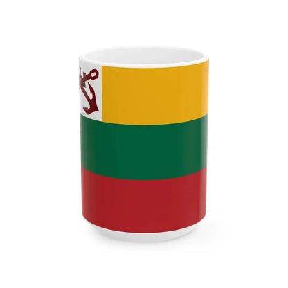 Flag of Lithuanian Sailing Union (Lithuania) White Coffee Mug 15oz - Go Mug Yourself