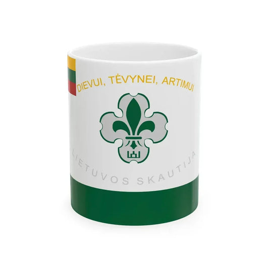Flag of Lithuanian Scout (Lithuania) White Coffee Mug 11oz - Go Mug Yourself