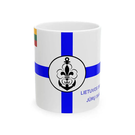 Flag of Lithuanian Sea Scout obverse (Lithuania) White Coffee Mug 11oz - Go Mug Yourself