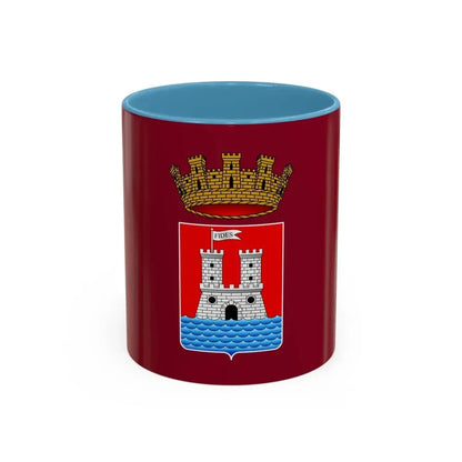 Flag of Livorno Italy - Accent Coffee Mug 11oz Light Blue - Go Mug Yourself