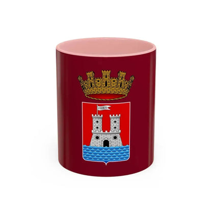 Flag of Livorno Italy - Accent Coffee Mug 11oz Pink - Go Mug Yourself