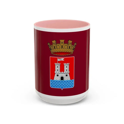 Flag of Livorno Italy - Accent Coffee Mug 15oz Pink - Go Mug Yourself