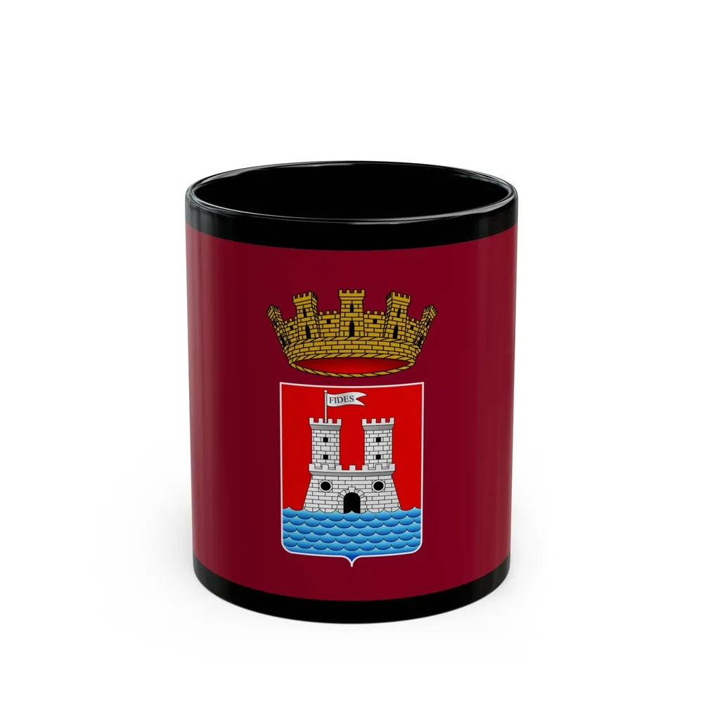 Flag of Livorno Italy - Black Coffee Mug-11oz-Go Mug Yourself