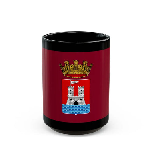 Flag of Livorno Italy - Black Coffee Mug-15oz-Go Mug Yourself