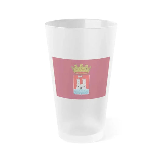Flag of Livorno Italy - Frosted Pint Glass 16oz 16oz Frosted - Go Mug Yourself