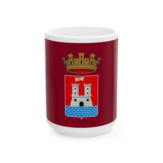 Flag of Livorno Italy - White Coffee Mug 15oz - Go Mug Yourself