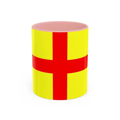 Flag of Lodi Italy - Accent Coffee Mug 11oz Pink - Go Mug Yourself