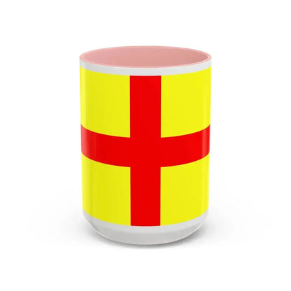 Flag of Lodi Italy - Accent Coffee Mug 15oz Pink - Go Mug Yourself