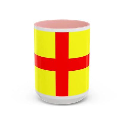 Flag of Lodi Italy - Accent Coffee Mug 15oz Pink - Go Mug Yourself