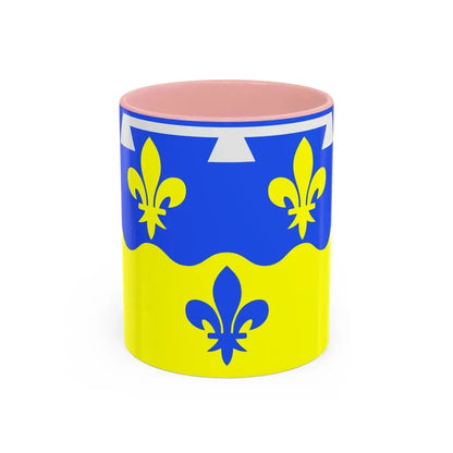 Flag of Loir et Cher France - Accent Coffee Mug 11oz Pink - Go Mug Yourself