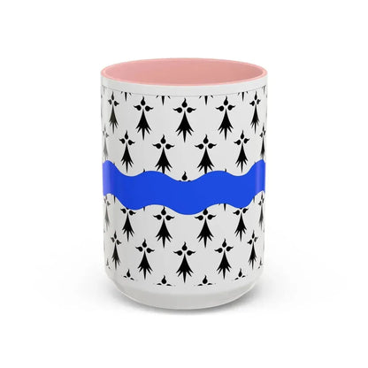 Flag of Loire Atlantique France 2 - Accent Coffee Mug 15oz Pink - Go Mug Yourself