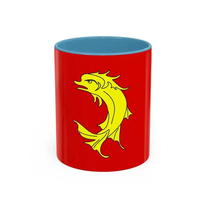 Flag of Loire France 2 - Accent Coffee Mug 11oz Light Blue - Go Mug Yourself