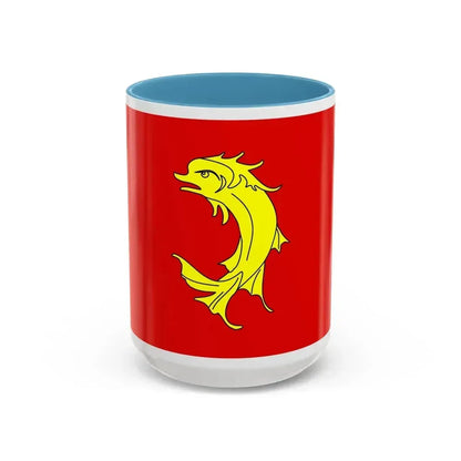Flag of Loire France 2 - Accent Coffee Mug 15oz Light Blue - Go Mug Yourself