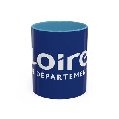 Flag of Loire France - Accent Coffee Mug 11oz Light Blue - Go Mug Yourself