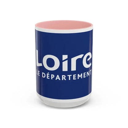 Flag of Loire France - Accent Coffee Mug 15oz Pink - Go Mug Yourself