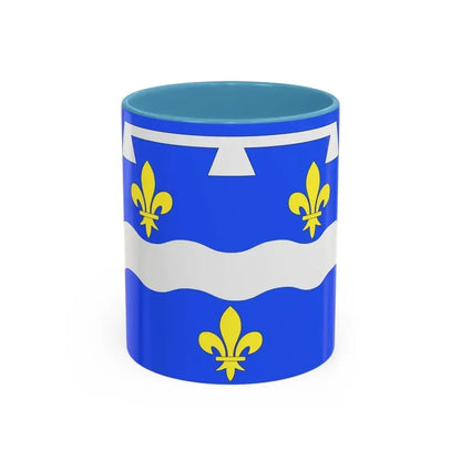 Flag of Loiret France 2 - Accent Coffee Mug 11oz Light Blue - Go Mug Yourself