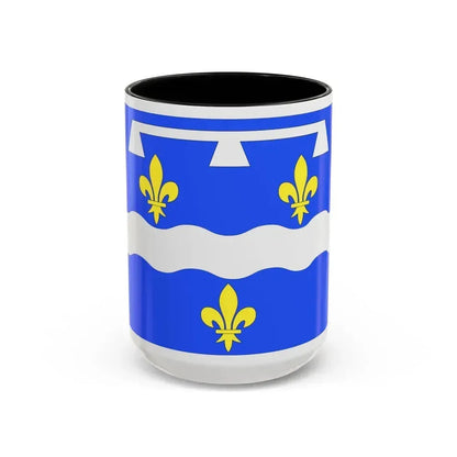 Flag of Loiret France 2 - Accent Coffee Mug 15oz Black - Go Mug Yourself