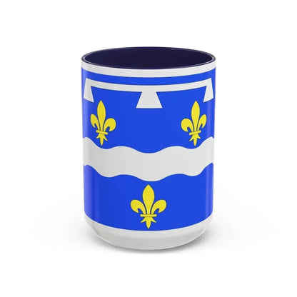 Flag of Loiret France 2 - Accent Coffee Mug 15oz Navy - Go Mug Yourself