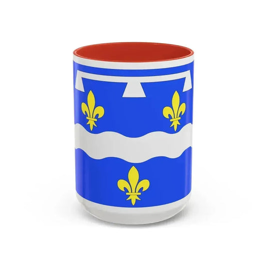 Flag of Loiret France 2 - Accent Coffee Mug 15oz Red - Go Mug Yourself