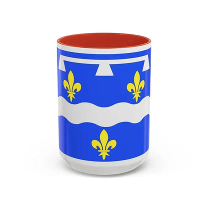 Flag of Loiret France 2 - Accent Coffee Mug 15oz Red - Go Mug Yourself