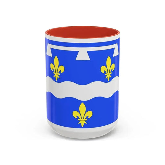 Flag of Loiret France 2 - Accent Coffee Mug 15oz Red - Go Mug Yourself