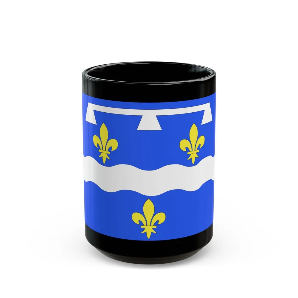 Flag of Loiret France 2 - Black Coffee Mug-15oz-Go Mug Yourself