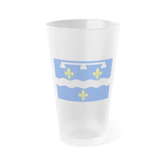 Flag of Loiret France 2 - Frosted Pint Glass 16oz 16oz Frosted - Go Mug Yourself