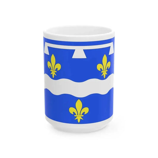 Flag of Loiret France 2 - White Coffee Mug 15oz - Go Mug Yourself