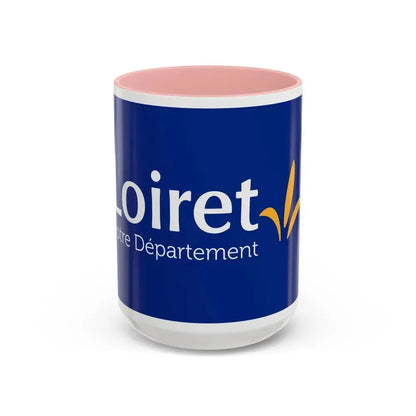 Flag of Loiret France - Accent Coffee Mug 15oz Pink - Go Mug Yourself