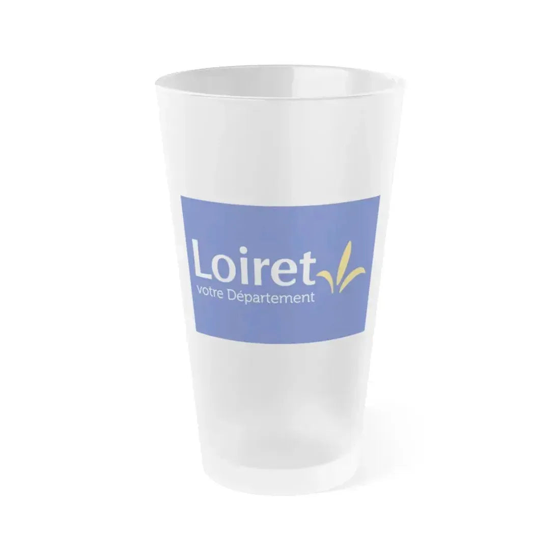 Flag of Loiret France - Frosted Pint Glass 16oz 16oz Frosted - Go Mug Yourself
