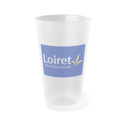 Flag of Loiret France - Frosted Pint Glass 16oz 16oz Frosted - Go Mug Yourself